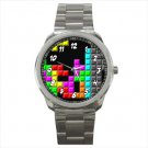 Sport metal watch tetris