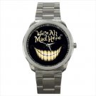 Sport metal watch cheshire cat smile all mad