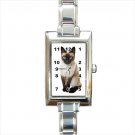 siam cat Rectangle Italian Charm Watch