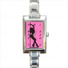 pole exotic dancer Rectangle Italian Charm Watch