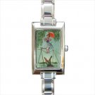 haunted mansion Tightrope girl alligator Rectangle Italian Charm Watch