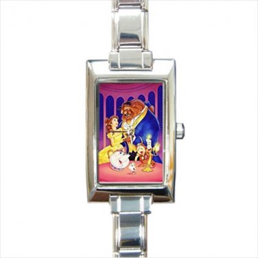beauty and the beast Rectangle Italian Charm Watch