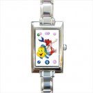 ariel flounder little mermaid Rectangle Italian Charm Watch