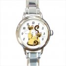 Si and Am siamese cats lady ant the tramp Italian Charm Watch