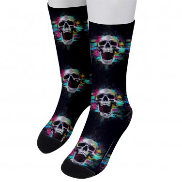 Socks men's crew skull skeletor