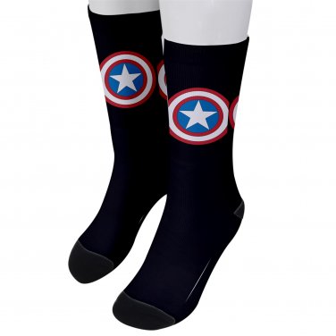 Socks men's crew captain america shield