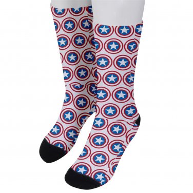Socks men's crew captain america shield