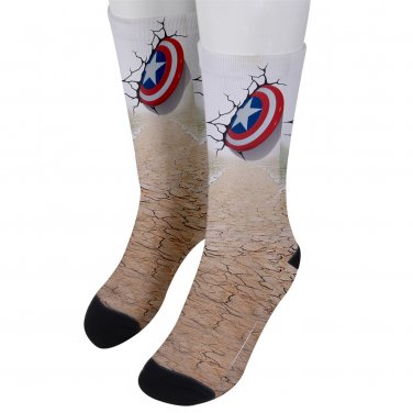 Socks men's crew captain america shield
