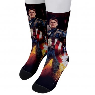 Socks men's crew captain america shield