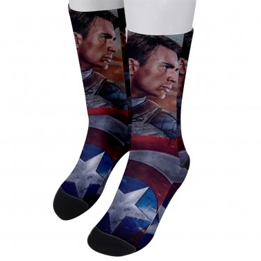 Socks men's crew captain america shield