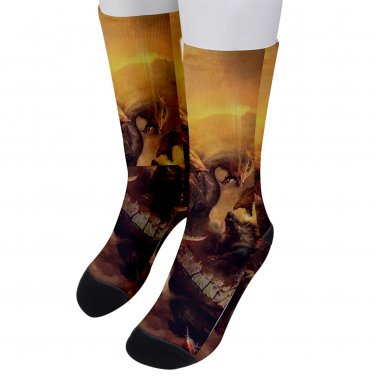 Socks men's crew godzilla gojira kaiju ghidorah