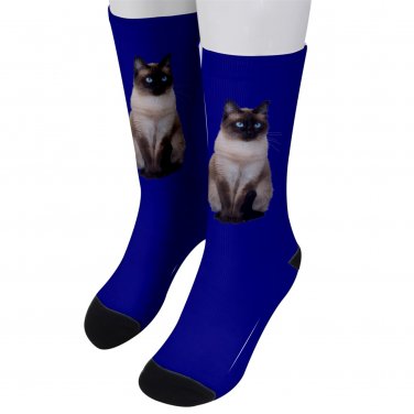 Socks men's crew siamese cat