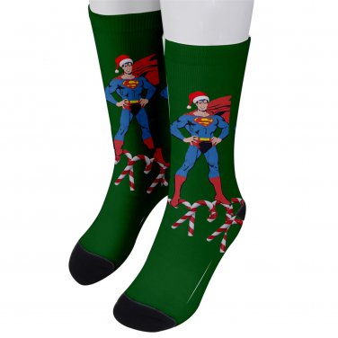 Socks men's crew superman christmas