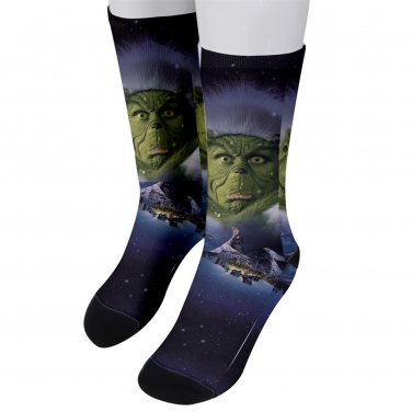 Socks men's crew grinch christmas