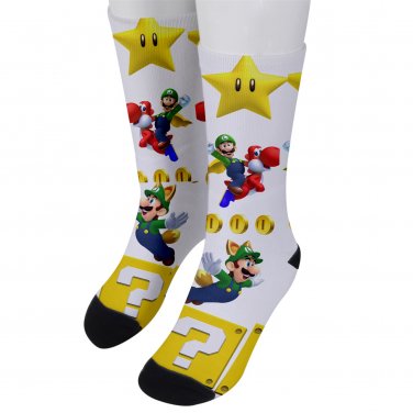 Socks men's crew luigi and yoshi