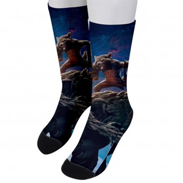 Socks men's crew rocket raccoon groot gotg