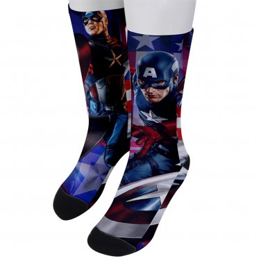 Socks men's crew captain america shield superhero avenger
