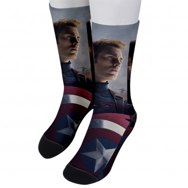 Socks men's crew captain america shield superhero avenger