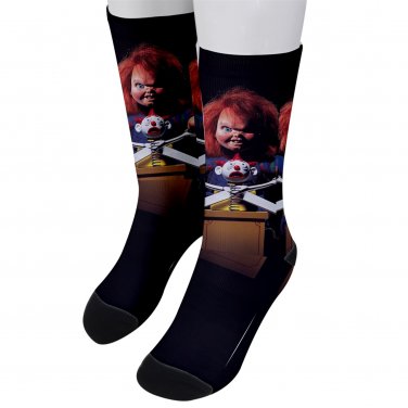 Socks men's crew chucky horror doll