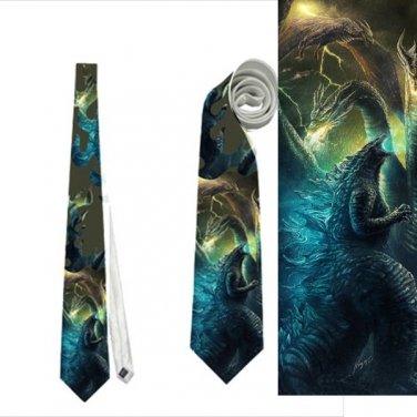 Necktie godzilla gojira vs ghidorah three headed monster