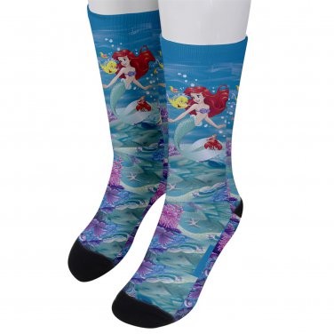 Socks men's crew the little mermaid ariel flounder