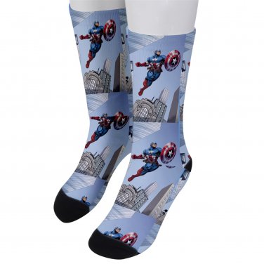 Socks men's crew captain america