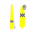 Necktie taxi driver yellow black white squares