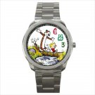 Sport metal watch calvin and hobbes