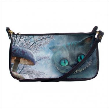 Shoulder clutch bag purse cheshire cat