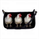 Shoulder clutch bag purse white chickens