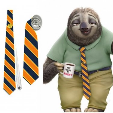 Zootopia necktie as sloth flashmore tie zootropolis