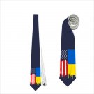 Necktie Ukrainian USA flag national patriotic pride football fan Ukraine