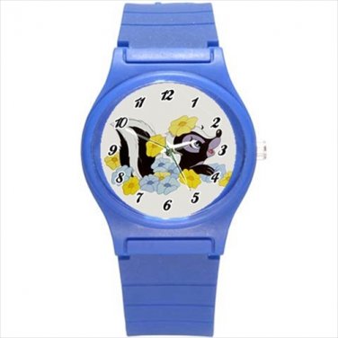 Round Plastic Sport Watch bambi flower skunk