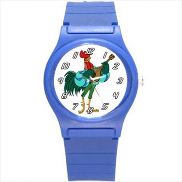 Round Plastic Sport Watch alan a dale robin hood rooster