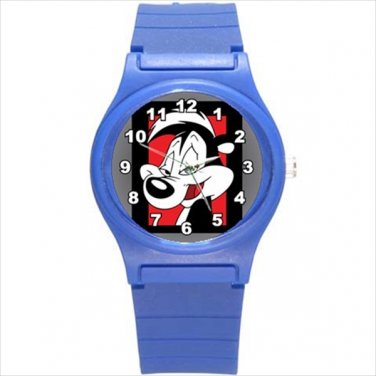 Round Plastic Sport Watch pepe le pew skunk