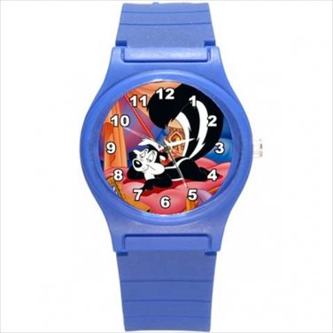 Round Plastic Sport Watch pepe le pew skunk