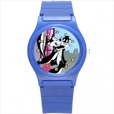 Round Plastic Sport Watch pepe le pew skunk