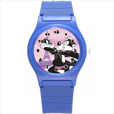 Round Plastic Sport Watch pepe le pew skunk