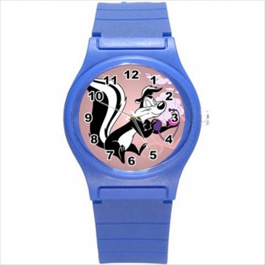 Round Plastic Sport Watch pepe le pew skunk