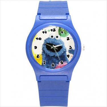 Round Plastic Sport Watch cookie monster