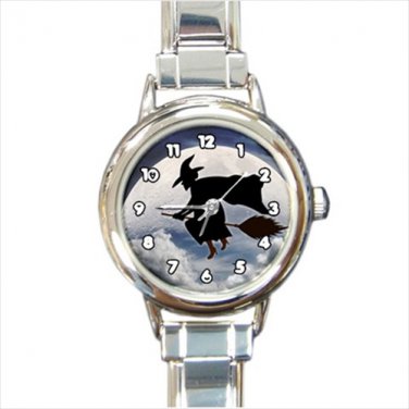 Italian Charm Watch Witch witch on a broom halloween