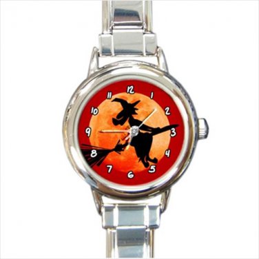 Italian Charm Watch Witch witch on a broom halloween