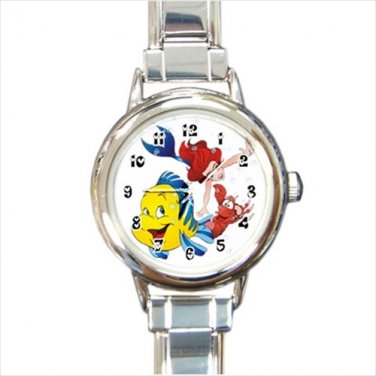 Italian Charm Watch Witch little mermaid ariel FLounder Sebastian