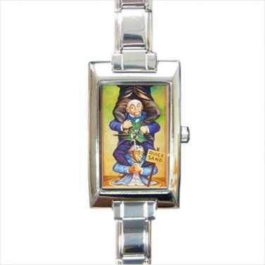 Quicksand haunted mansion stretching room Rectangle Italian Charm Watch
