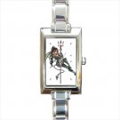 Pole Dancer Fitness Exotic Rectangle Italian Charm Watch