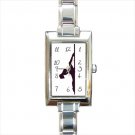 Pole Dancer Fitness Exotic Rectangle Italian Charm Watch