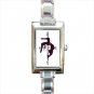 Pole Dancer Fitness Exotic Rectangle Italian Charm Watch