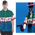 Men's Short Sleeve Shirt Joker as Killing Joke hawaiian style palm trees cosplay