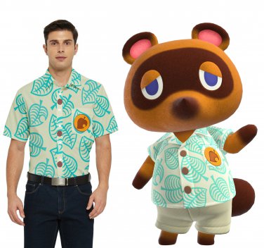 Men's Short Sleeve Pocket Shirt as Tom Nook Crossing animals cosplay READ the DESCRIPTION