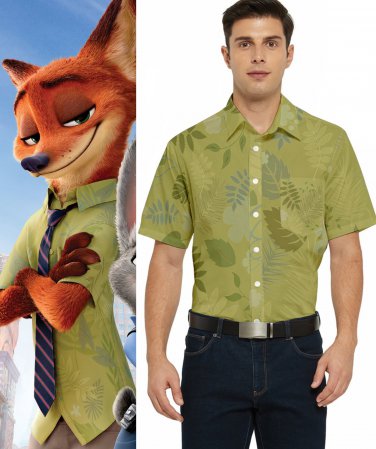 Men's Short Sleeve Pocket Shirt as Nick from Zootopia Zootropolis